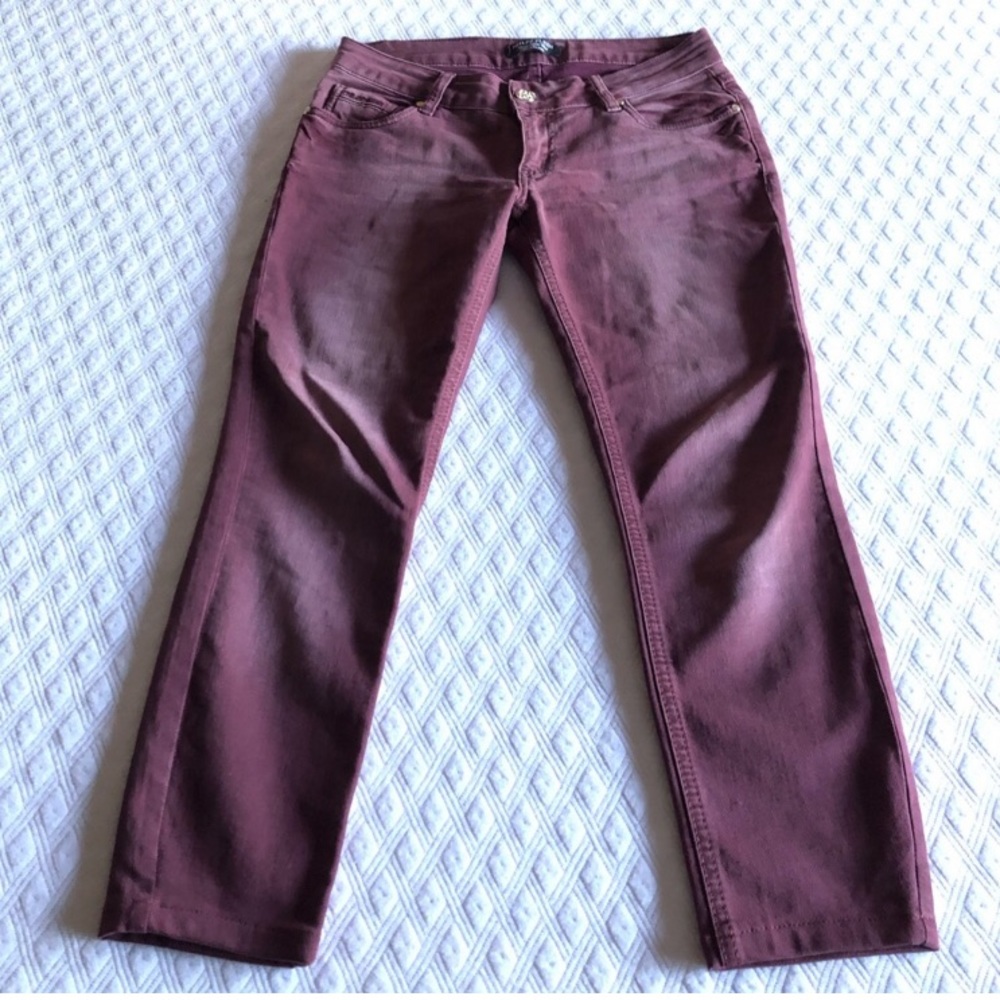 Philipp Plein Burgundy Denim Jeans 28